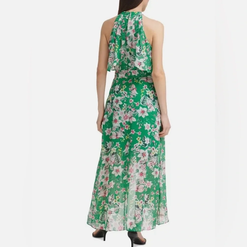 ✨Eliza J Floral Halter Chiffon Gown Size 16